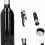 Black Wine Opener,Bottle Cap Opener Set Innovative Bottle Corkscrew Stopper Wine Pourer Circle Kit Kitchen Tools