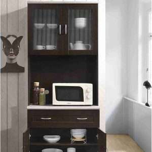 hodedah import kitchen cabinet chocolate 1