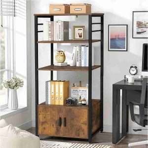 iwell kitchen bakers rack microwave stand coffee bar with storage cabinet 8 s hooks 4 tier free standing stand for dinin