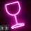 Neon Signs Wine Glass Lights – Bar Restaurant Nightclub Beach Shop Holiday Celebration Party Neon Lights, LED Home Decor Neon Signs Wine Cellar Accessories (Pink)