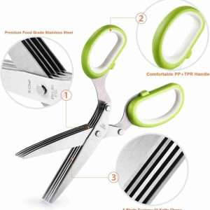 herb scissors x chef multipurpose 5 blade kitchen herb shears herb cutter review
