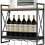 Kingdely Wall Mounted Wine Rack, Industrial 2-Tier Wine Glass Holder, Wine Glass Rack with 5 Stemware Glass Holder, Wine Rack Wall Mounted for Wine Glasses,Mugs, Home&Kitchen Decor