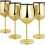 Lifecapido Stainless Steel Wine Glasses Set of 4, 18oz Stainless Steel Wine Goblets, Stemmed Metal Wine Glasses with Cup Brush for Party Office Wedding Anniversary, Great for Red White Wine (Gold)
