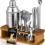 KITESSENSU Cocktail Shaker Set Bartender Kit with Stand | Bar Kit Drink Mixer Set with All Essential Bar Accessory Tools: Martini Shaker, Jigger, Strainer, Mixer Spoon, Muddler, Liquor Pourers |Silver
