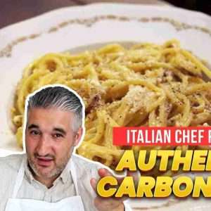 italian chef reacts to most authentic carbonara recipe dBAXBcaeAjo