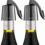 OUWO Wine Stopper Stainless Steel Wine Bottle Stoppers Plug with Silicone Wine Toppers Stopper Reusable Wine Cork Superior Leak-Proof Keeps Wine Fresh Best Gift Accessories Metalblack 2 pack