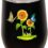 Sunflower Wine Tumbler Glasses with Lid 12oz Stemless Wine Tumbler Butterfly Durable Stainless Steel Insulated Small Travel Coffee Mug Drinking Cup (black)
