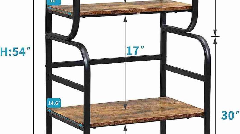 ok furniture metal 4 tier kitchen bakers rack with storage shelf standing microwave oven stand rack spice rack organizer