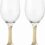 Berkware Set of 2 Crystal Wine Glasses – Elegant Gold Studded Long Stem Red Wine Glasses