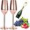 VERISA Stainless Steel Copper Champagne Flutes Glass Set of 2, 200ML Unbreakable BPA Free Champagne Wine Glasses for Wedding, Parties and Anniversary (rose gold)