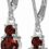 Amazon Collection Sterling Silver Genuine and Created Gemstone Three Stone Birthstone Leverback Dangle Earrings