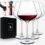 Swanfort Red Wine Glasses Set of 4, Extra Large Stemmed Wine Glasses 23 Oz, with Creative 2 in 1 Tulip Wine Stopper and Pourer, Burgundy Wine Glasses in Gift Box for Any Occasions