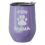 Stemless Wine Tumbler Coffee Travel Mug Glass With Lid Gift Fur Mama Funny Dog Cat Mom Mother (Purple Glitter)