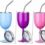 Stemmed Stainless Steel Wine Glasses with Lid Double Wall Insulated Wine Tumbler Unbreakable Goblets Wine Glasses with Drinking Straw and Straw Brush, 10 oz (Pink, Purple, Light Blue,3 Pieces)