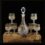 SDGH Botol Anggur Kristal Mewah dan Gelas Piala 7-Piece Set Home Whiskey Brandy Gelas Kaca Pelek Emas Merah Botol Anggur Decanter
