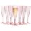 US Acrylic Plastic Reusable Champagne Flute (Set of 12) Rose Pink 5oz Stems | BPA-Free, Shatterproof, Made in USA | Top-Rack Dishwasher Safe