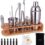 Cocktail Shaker Set Bartender Kit 26-Piece Stainless Steel Bar Tool Set with Bamboo Stand,Home Cocktail Tool with All Bar Accessories (Silver)