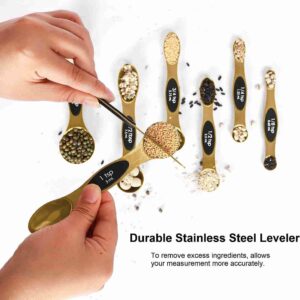 magnetic measuring spoons set stainless steel with leveler stackable metal tablespoon measure spoon for baking measuring