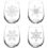 MIP Set of 4 Wine Glass Goblet Christmas Snowflake Collection (17 oz Stemless)