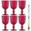 Yungala Red Goblets, Set of 6 Hand Crafted Colored Wine Glasses for lovers of red glassware, perfect for Valentines Day or Christmas Wine Glasses