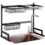 UIRGU Utensil Holder Kitchen Dish Rack Hanging Drying Dish Organizer Storage Shelf Over The Sink Wall Mount Bowl Holder with Drain Tray Stainless Steel Black Coating