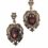 Gold Tone Victorian Art Deco Antique Vintage Retro Style Raisin Wine Purple Brown Smoky Topaz Rhinestone Dangle Earrings