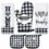 5 Pieces Buffalo Plaid Kitchen Towels Oven Mitts and Pot Holder Set Black and White Kitchen Towels Oven Gloves and Hot Pads Pot Holders for Farm House Kitchen Accessories and Decor (Heart)