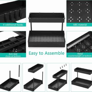 dekava under sink organizer l shapedibathroom organizeri2 tier sliding cabinet organizer narrow space under sink organiz