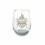 Custom Family Crest Clear Stemless Wine Glass 18oz, Engraved Coat of Arms