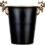 Ice Buckets Ice Buckets Gold Antler Handle Stainless Steel Champagne Bucket Household Red Wine Ice Wine Bucket Great for Bar Chilling Beer Ice Bucket Kits (Size : Medium)