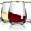 CREATIVELAND Stemless Wine Glasses Set of 6, 13.5 oz Durable Wine Glasses Gold Rim Crystal Drinking Glasses Red Wine Glasses Water Glasses Cups Set Beer Glasses Party Wedding Christmas Him or Her Gift