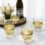 MyGift 18 oz Stemless Wine Glasses Set of 4 with Gold-Tone Hammered Design