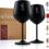 Gusto Nostro Stainless Steel Wine Glass – 18 oz – Unbreakable Black Wine Glasses for Travel, Camping and Pool – Fancy, Unique and Cool Portable Metal Wine Glass for Outdoor Events, Picnics (Set of 2)