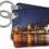 Cincinnati Skyline at Night – Key Chains, 2.25 x 2.25 inches, set of 2 (kc_61681_1)