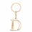 NOUMANDA Alloy 26 Alphabet English Letters Crystal Initial Charms Real Rose Gold Plating Key Chain Ring (Letter D)