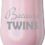 Stemless Wine Tumbler Coffee Travel Mug Glass With Lid Because Twins Parent Mom Dad (Pink Iridescent Glitter)