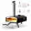 Icyglee 12″ Wood Pellet Outdoor Pizza Oven,Wood Fired Portable Pizza Maker with Pizza Stone, Countertop Pizza Grill for Backyard and Outside, Black