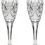 Godinger Silver Art Dublin Non-leaded Crystal Barware Champagne Flutes Glasses, Set of 2