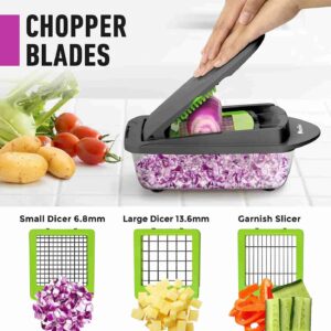 mueller pro series 10 in 1 8 blade vegetable slicer onion mincer chopper vegetable chopper cutter dicer egg slicer with 1 2