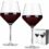 Viski Raye Angled Burgundy Glasses Set of 2 – Premium Crystal Clear Glass, Modern Stemmed, Flat Bottom Red Wine Gift Set – 21 oz