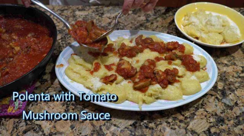 italian grandma makes polenta with tomato mushroom sauce 95eDVLSkdY